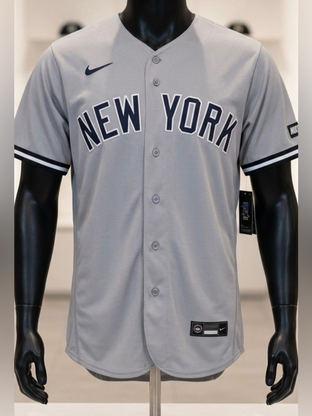 New York Yankees Gray and Navy Button-Up Jersey